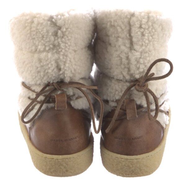 Isabel Marant Faux Fur Printed Lace-Up Boots - Size: 7 | US7, FR38 - Picture 4 of 5